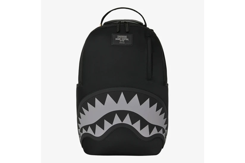 Sprayground Shark Central Nylon Embossed DLXS Backpack Μαύρο, Γκρι