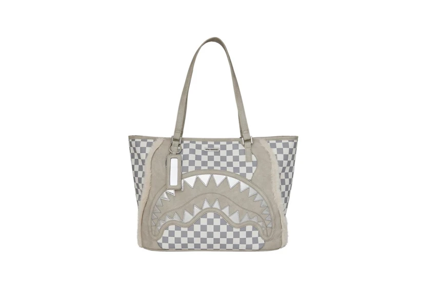 Sprayground Fur Baby Tortuga Γυναικεία Τσάντα Tote Λευκή, Γκρι
