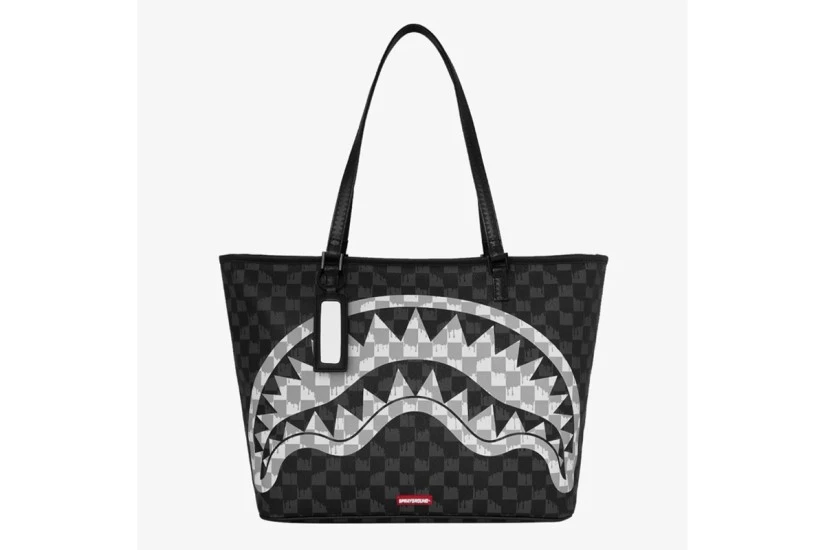 Sprayground Black And White Drip Check Shark Τσάντα Tote (910T9346NSZ)