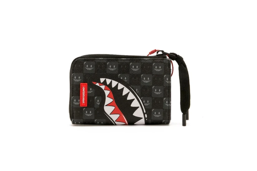 Sprayground Sharks In Paris WTF Bubble Check Πορτοφόλι Ανθρακί, Μαύρο, Λευκό, Κόκκινο
