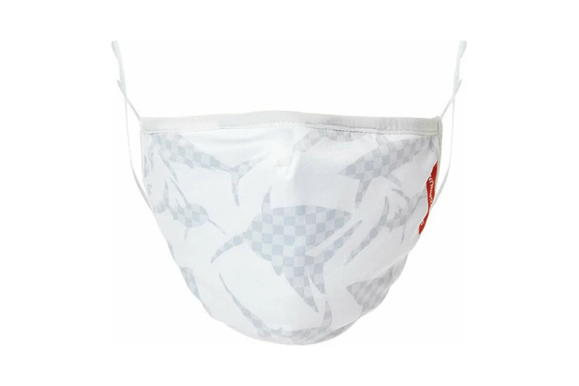 Sprayground White Shark Camo Check Face Mask (910Z361NSZ)
