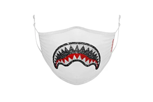 Sprayground White Trinity Crystal Shark Face Mask (910Z362NSZ)