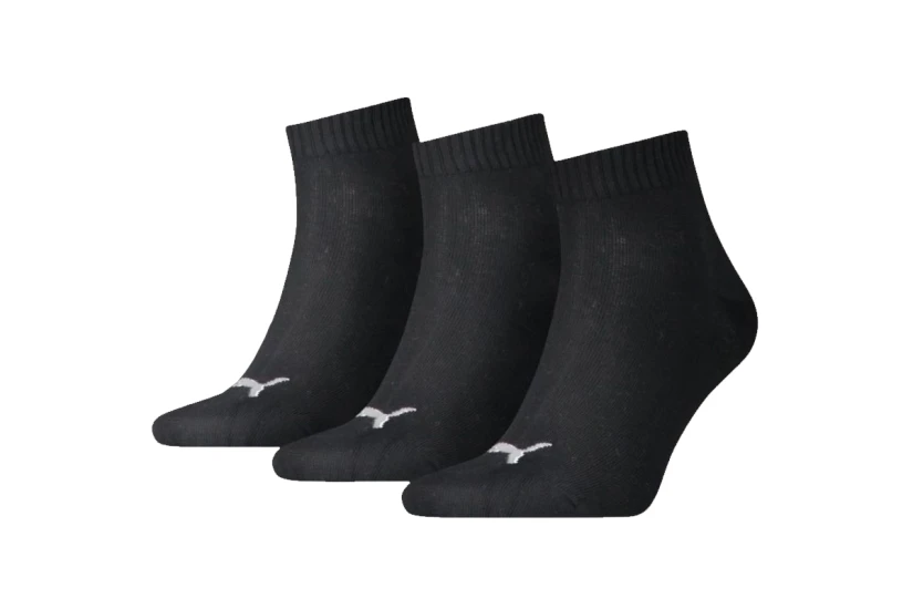 Puma Quarter Κοντές Κάλτσες Μαύρες 3 Ζευγάρια