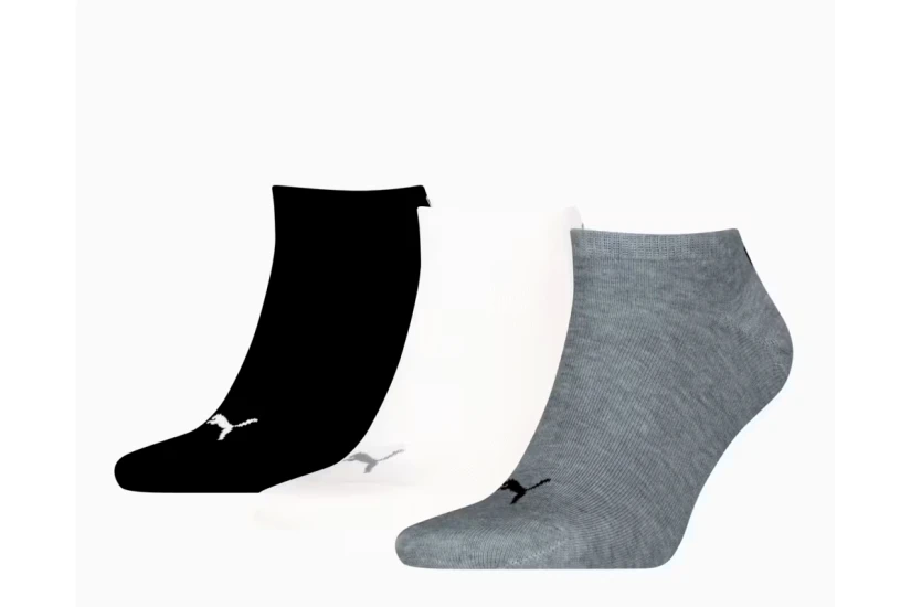 Puma Sneaker Soft Ανδρικές Κοντές Κάλτσες Γκρι, Λευκές, Μαύρες 3 Ζευγάρια