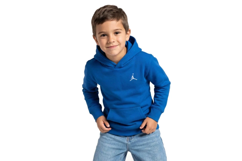 Jordan Brooklyn Fleece Παιδικό Ανδρικό Φούτερ με Κουκούλα Μπλε