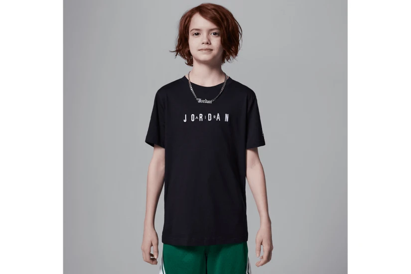 Jordan Embroidered Logo Παιδικό Κοντομάνικο T-Shirt Μαύρο