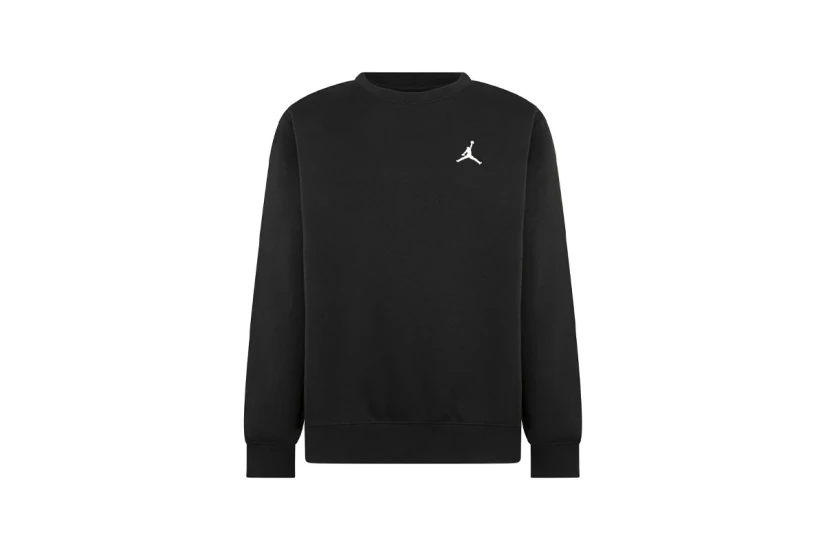 Jordan Brooklyn Fleece Παιδική Μακρυμάνικη Μπλούζα με Λαιμόκοψη Μαύρη