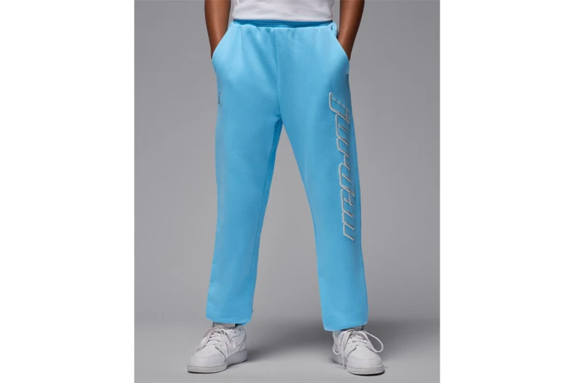Jordan Mountainside Fleece Παιδικό Παντελόνι Φόρμας Γαλάζιο, Ασημί