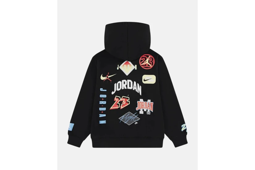 Jordan Dynasty Patch Fleece Παιδικό Φούτερ με Κουκούλα Μαύρο