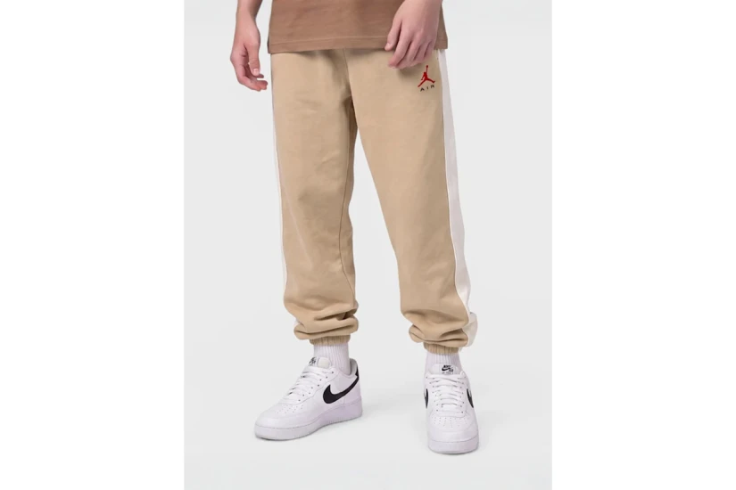 Jordan Brooklyn Fleece Παιδικό Παντελόνι Φόρμας Μπεζ, Λευκό