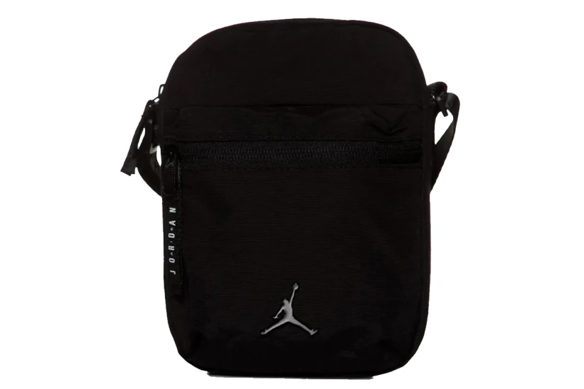 Jordan Airborne Unisex Τσαντάκι Χιαστί - Ώμου Μαύρο, Ασημί