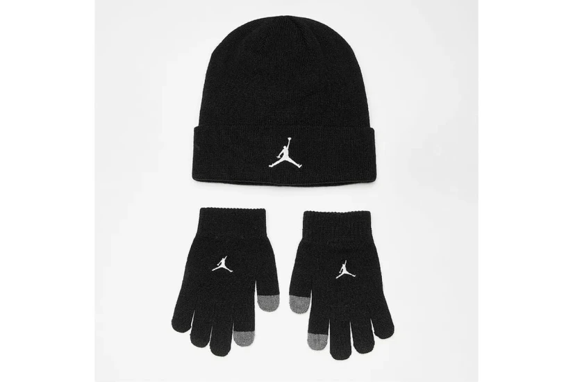 Jordan Essentials Χειμερινό Σετ Σκουφάκι - Γάντια Μαύρο