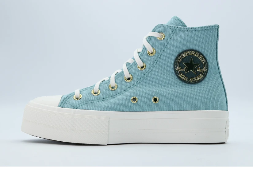 Converse Chuck Taylor All Star Lift Gold Sneakers με Πλατφόρμα