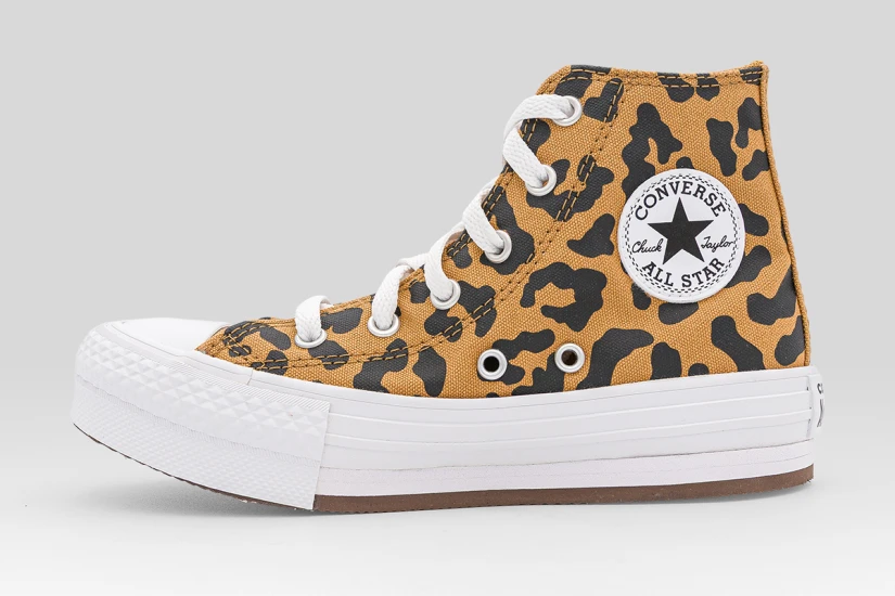 Converse Chuck Taylor All Star Lift Eva Leopards Platform Παιδικά Sneakers Κάμελ, Μαύρα, Λευκά