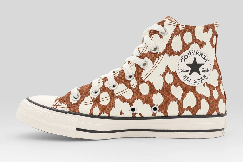Converse Chuck Taylor All Star High Animal Print Sneakers Καφέ, Εκρού