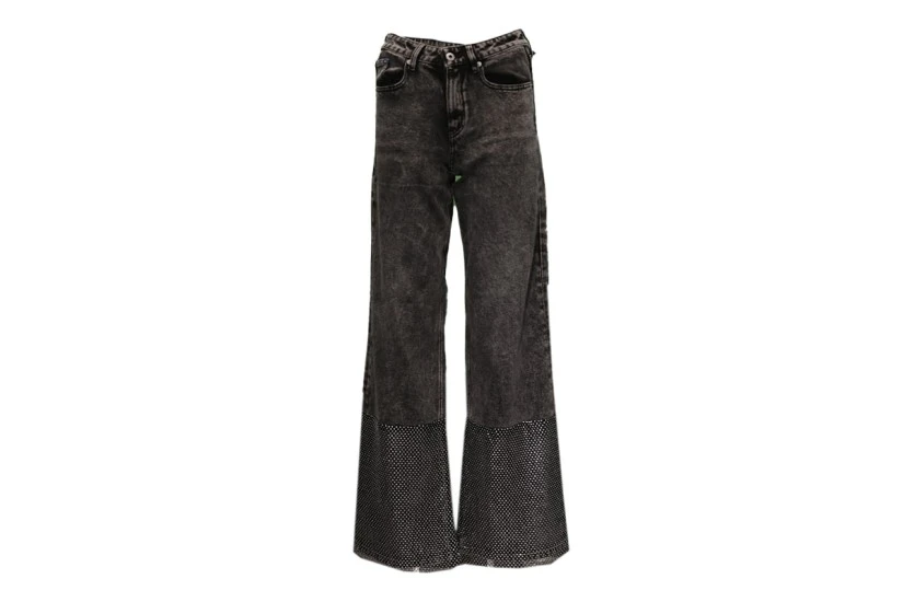 Karl Lagerfeld Relaxed Chainmail Denim Γυναικείο Jean Παντελόνι Μαύρο