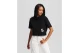 Karl Lagerfeld Cropped Monogram Γυναικείο Κοντομάνικο T-Shirt Μαύρο