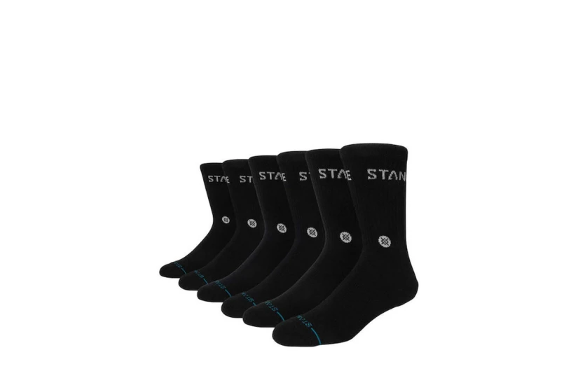 Stance Origin Crew Κάλτσες μέχρι τη Γάμπα Μαύρες 6 Ζευγάρια