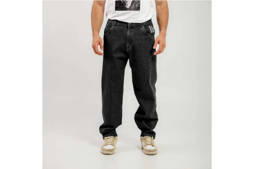Bee Unusual Relaxed Washed Ανδρικό Παντελόνι Τζιν Μαύρο