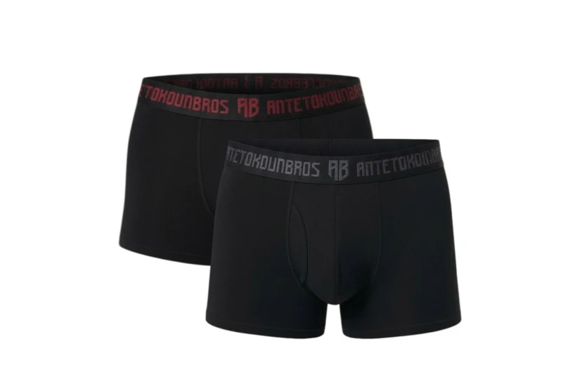 AntetokounBros Ανδρικά Εσώρουχα Boxer Μαύρα 2 Τεμάχια