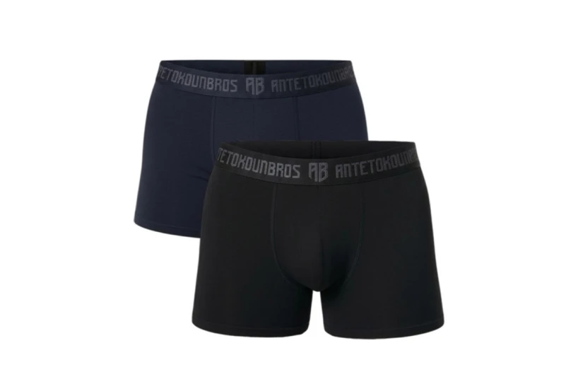 AntetokounBros Ανδρικά Εσώρουχα Boxer Μαύρα, Μπλε Σκούρο 2 Τεμάχια