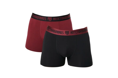 Antetokounbros Underwear Εσώρουχο Boxer Ανδρικό 2 - Τεμάχια (ACJD352001 BLACK-BORDO)