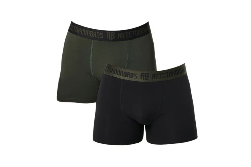 Antetokounbros Underwear Εσώρουχο Boxer Ανδρικό 2 - Τεμάχια (ACJD352001 BLACK-CHAKI)