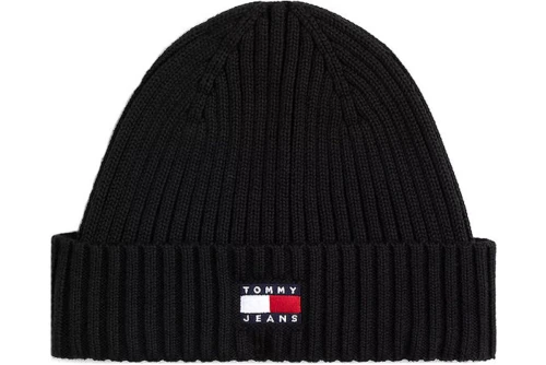 Tommy Jeans Heritage Logo Rib-Knit Σκουφάκι Χειμερινό (AM0AM13669 BDS)