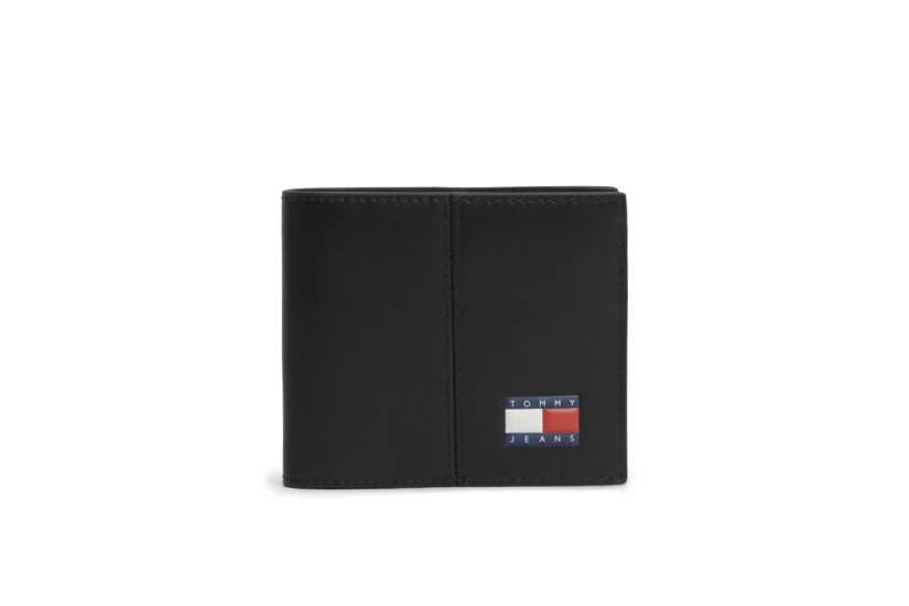 Tommy Jeans Heritage Leather Credit Card And Coin Ανδρικό Πορτοφόλι Μαύρο