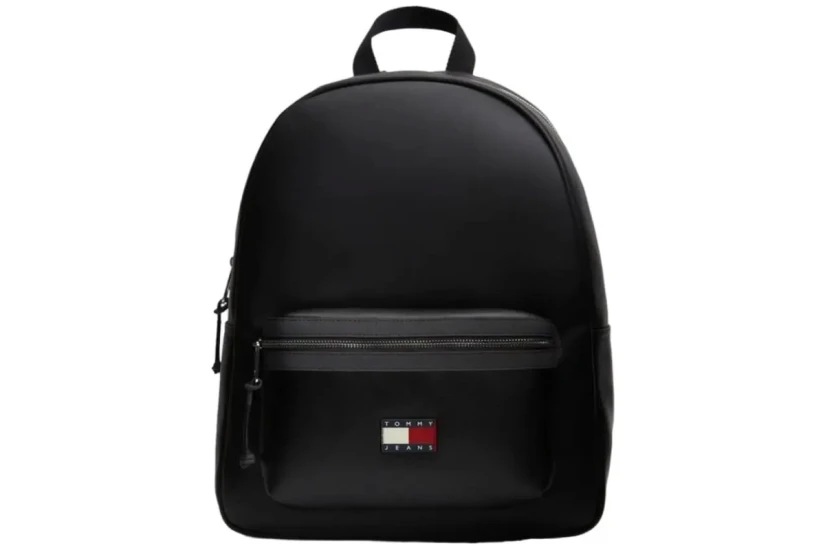 Tommy Jeans Elevated PU Casual Τσάντα Πλάτης Μαύρη 16L