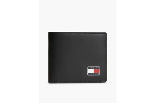 Tommy Jeans Leather Logo Plaque Bifold Πορτοφόλι (AM0AM14630 BDS)
