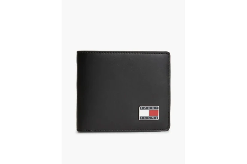 Tommy Jeans Leather Logo Plaque Bifold Πορτοφόλι (AM0AM14630 BDS)