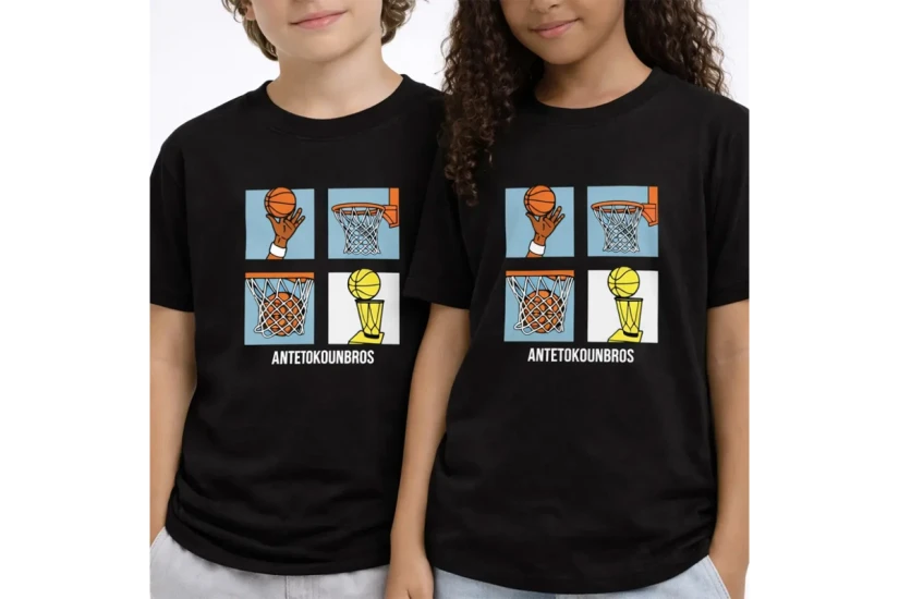 AntetokounBros Storyboard Παιδικό Κοντομάνικο T-Shirt Μαύρο