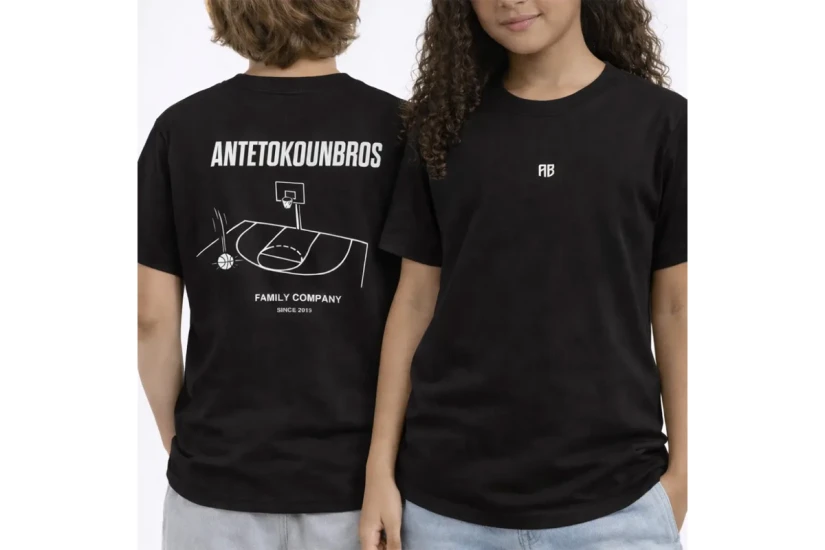 AntetokounBros Court Παιδικό Κοντομάνικο T-Shirt Μαύρο
