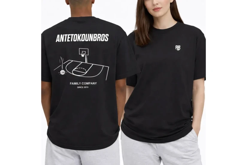 AntetokounBros Court Ανδρικό Κοντομάνικο T-Shirt Μαύρο