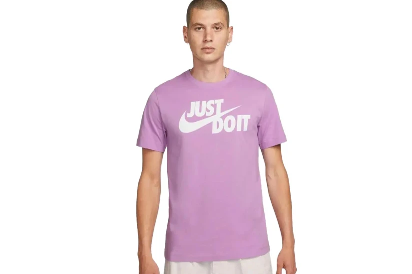 Nike Just Do It Swoosh Ανδρικό Κοντομάνικο T-Shirt Λιλά