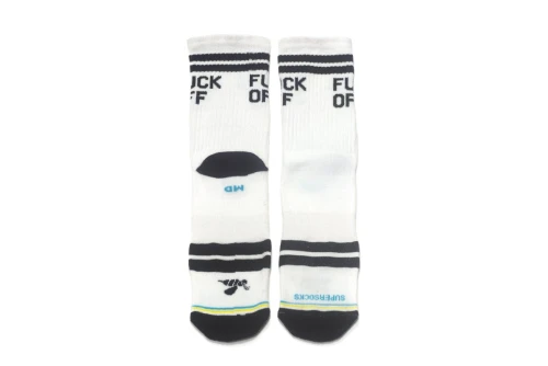 Bee Unusual Fck Off 2 Κάλτσες Ψηλές 1 Ζευγάρι (AS-19412 WHITE)