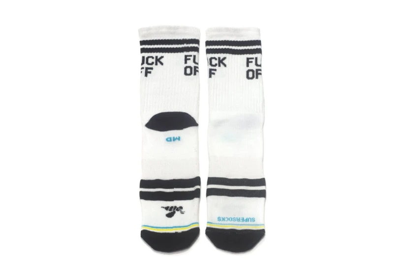 Bee Unusual Fck Off 2 Κάλτσες Ψηλές 1 Ζευγάρι (AS-19412 WHITE)