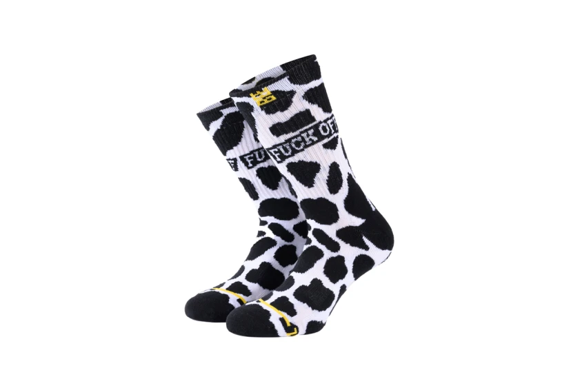 Bee Unusual Fck Off Limited Edition Ψηλές Κάλτσες Μαύρες, Λευκές 1 Ζευγάρι
