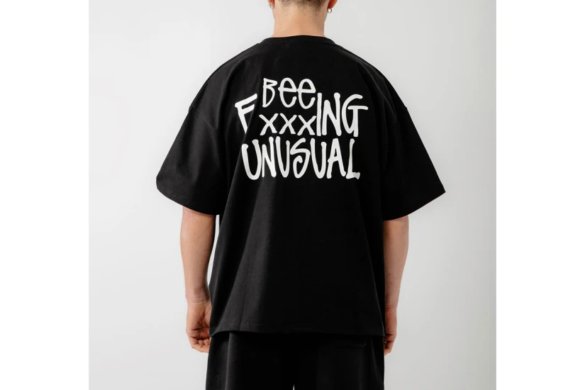 Bee Unusual Bee Fxxxing Unusual Ανδρικό Κοντομάνικο T-Shirt Μαύρο