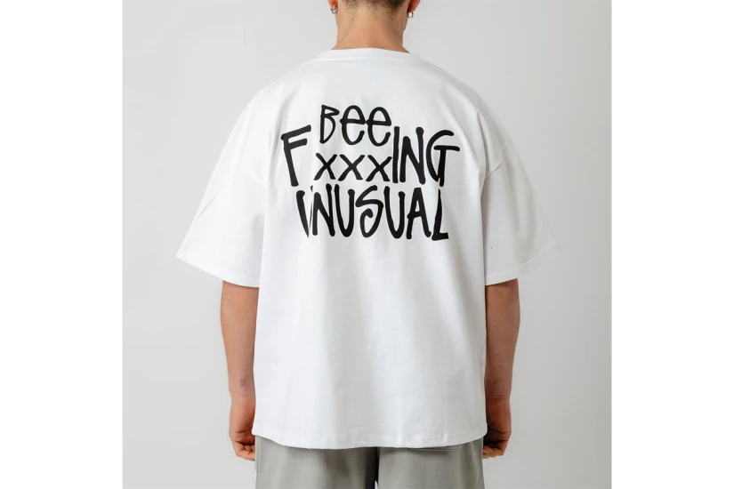 Bee Unusual Bee Fxxxing Unusual Ανδρικό Κοντομάνικο T-Shirt Λευκό