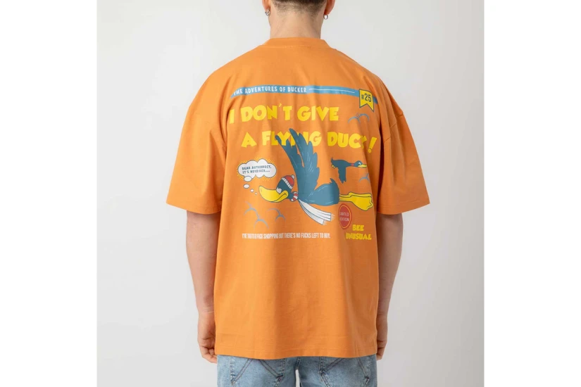 Bee Unusual Flying Duck Ανδρικό Κοντομάνικο T-Shirt Πορτοκαλί