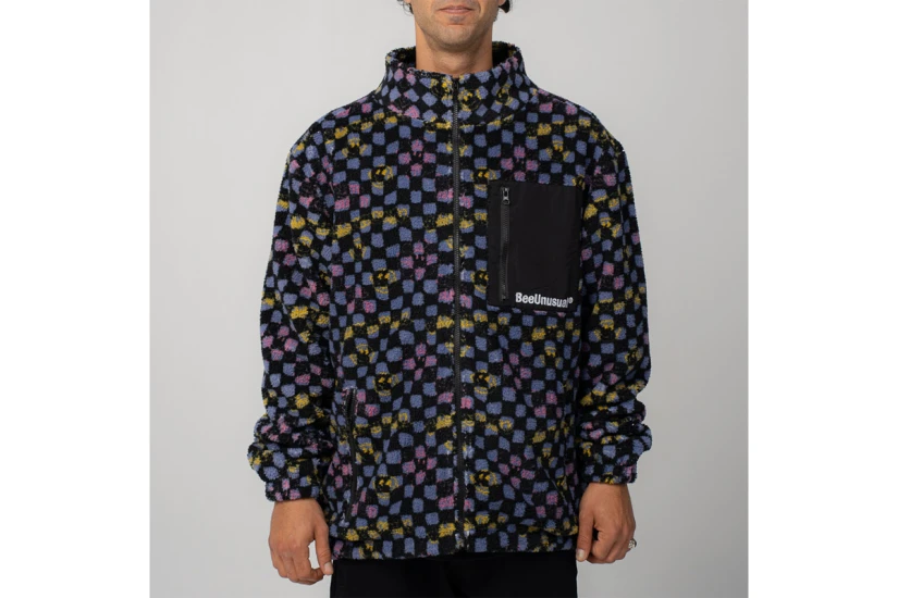 Bee Unusual Checkered Ζακέτα Sherpa Ανδρική (AT-262702)