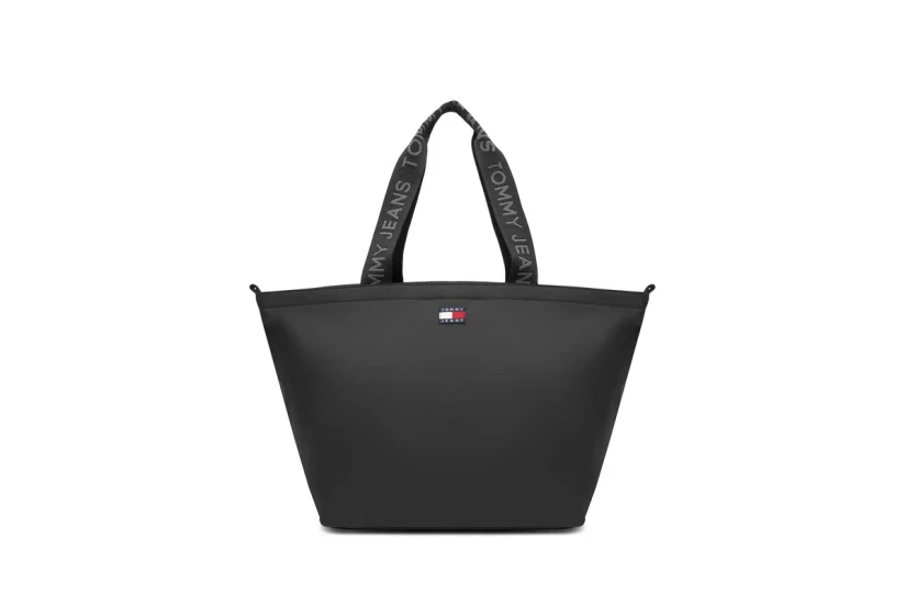 Tommy Jeans Essential Repeat Logo Γυναικεία Τσάντα Shopper Μαύρη