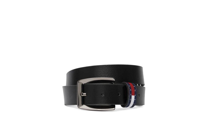 Tommy Jeans Flag Square Buckle Leather Γυναικεία Casual Ζώνη Μαύρη