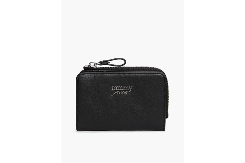 Tommy Jeans Metal Logo Bifold Flap Γυναικείο Πορτοφόλι Μαύρο