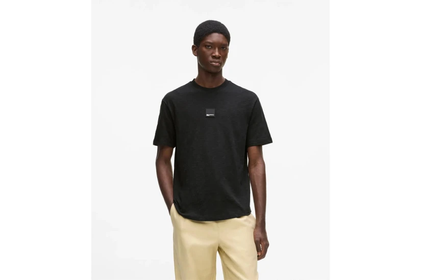 Karl Lagerfeld Curved Hem Ανδρικό Κοντομάνικο T-Shirt Μαύρο