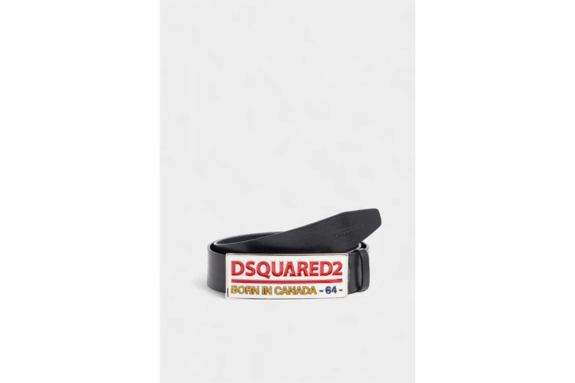 Dsquared2 Logo Plaque Ανδρική Casual Ζώνη Μαύρη