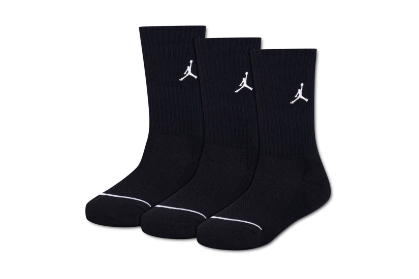 Jordan Dri-FIT Everyday Elevated Κάλτσες Ψηλές Μαύρες 3 Ζευγάρια