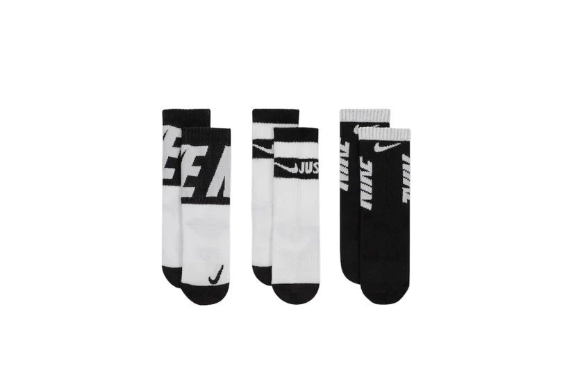 Nike Sportswear Παιδικές Ψηλές Κάλτσες Μαύρες, Λευκές 3 Ζευγάρια 